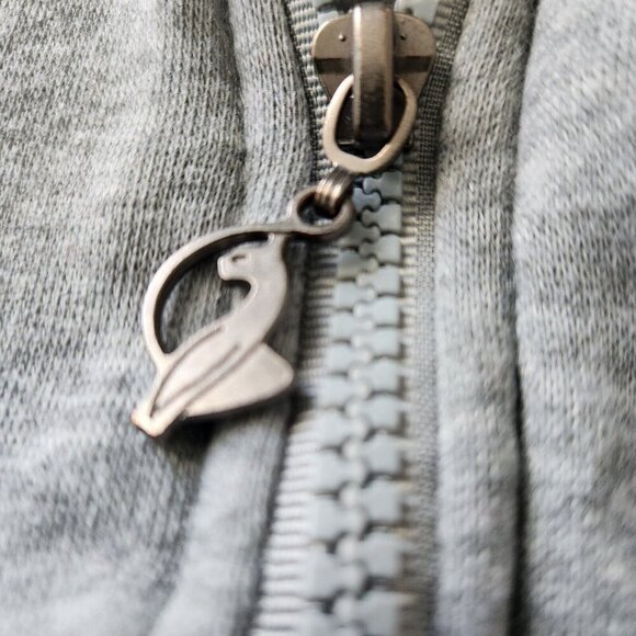 Vtg Baby Phat Y2K Cat Graphic Hoodie Jacket Gray Zip Teen Large Women Size Small - Picture 5 of 16